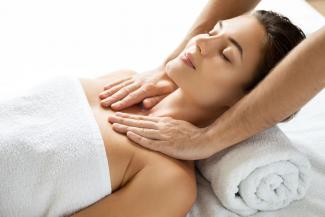 Woman getting breast massage